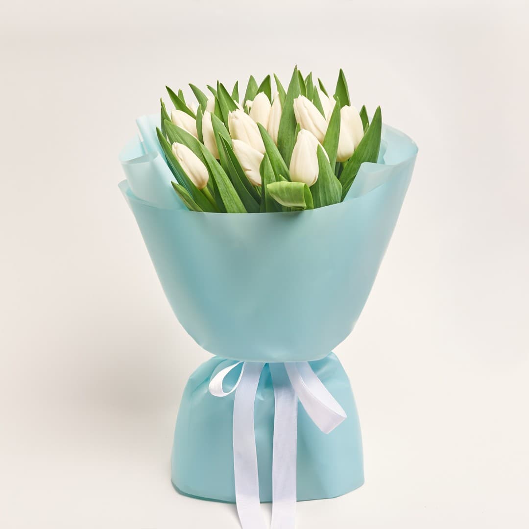 Букет 25 Белых тюльпанов